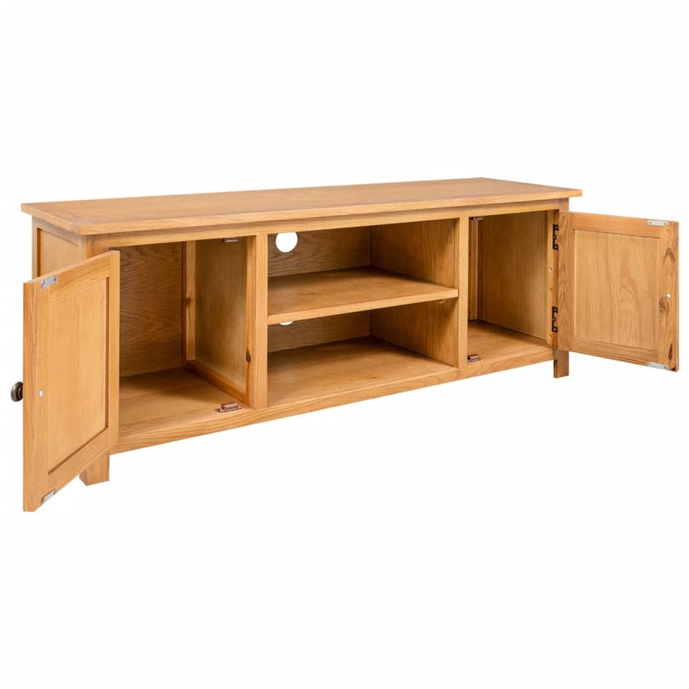 vidaXL TV Cabinet 43.3"x13.8"x17.3" Solid Oak Wood, 327434. Picture 2