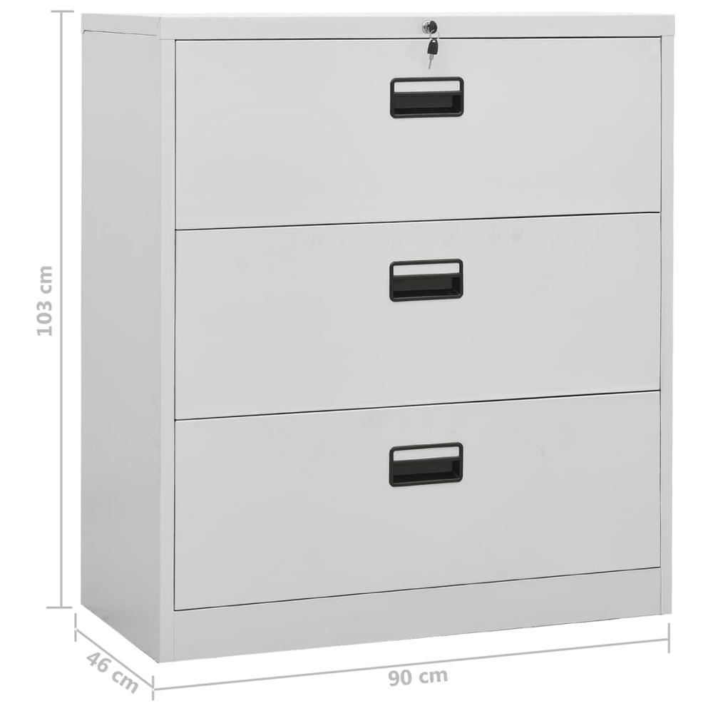 vidaXL Filing Cabinet Light Gray 35.4"x18.1"x40.6" Steel. Picture 11