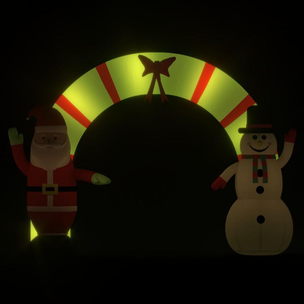 vidaXL Christmas Inflatable Santa & Snowman Arch Gate LED 106.3". Picture 2