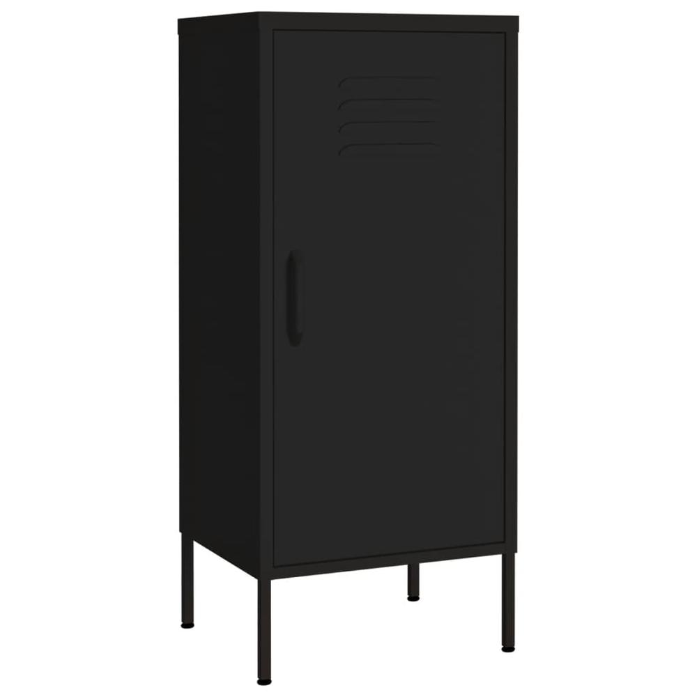 vidaXL Storage Cabinet Black 16.7"x13.8"x40" Steel, 336196. Picture 2