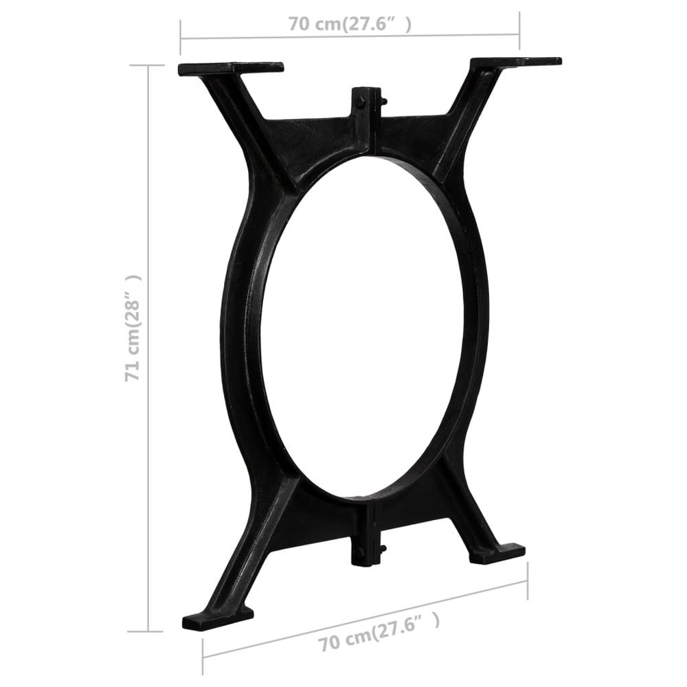 vidaXL Dining Table Legs 2 pcs O-Frame Cast Iron. Picture 11