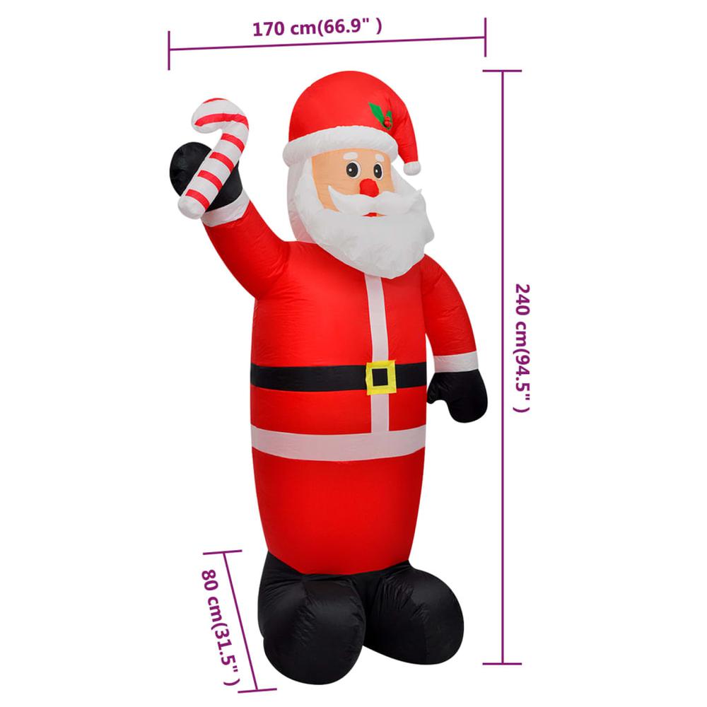 vidaXL Christmas Inflatable Santa Claus with LEDs 94.5". Picture 4