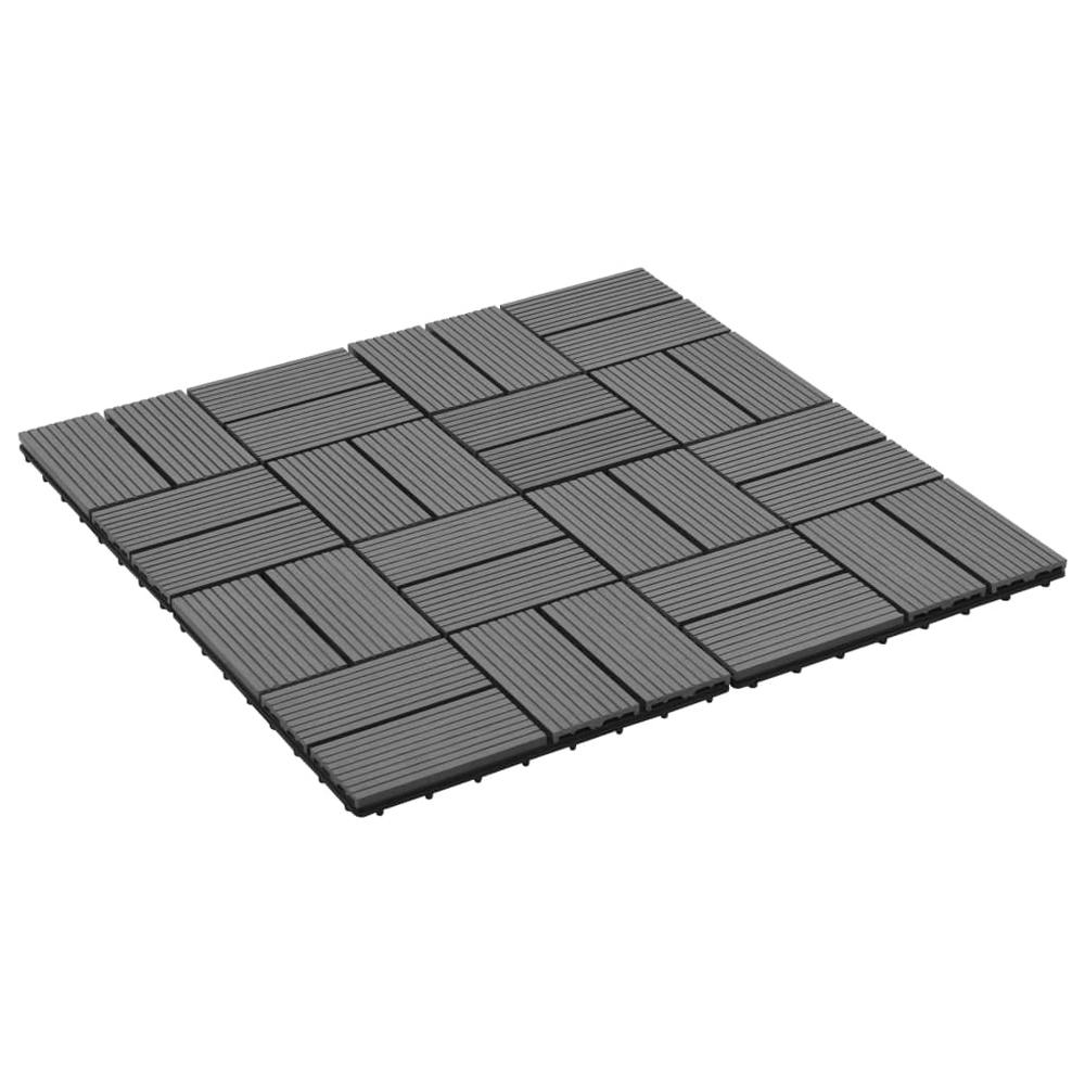 vidaXL 11 pcs Decking Tiles WPC 11.8"x11.8" 1 sqm Gray. Picture 2