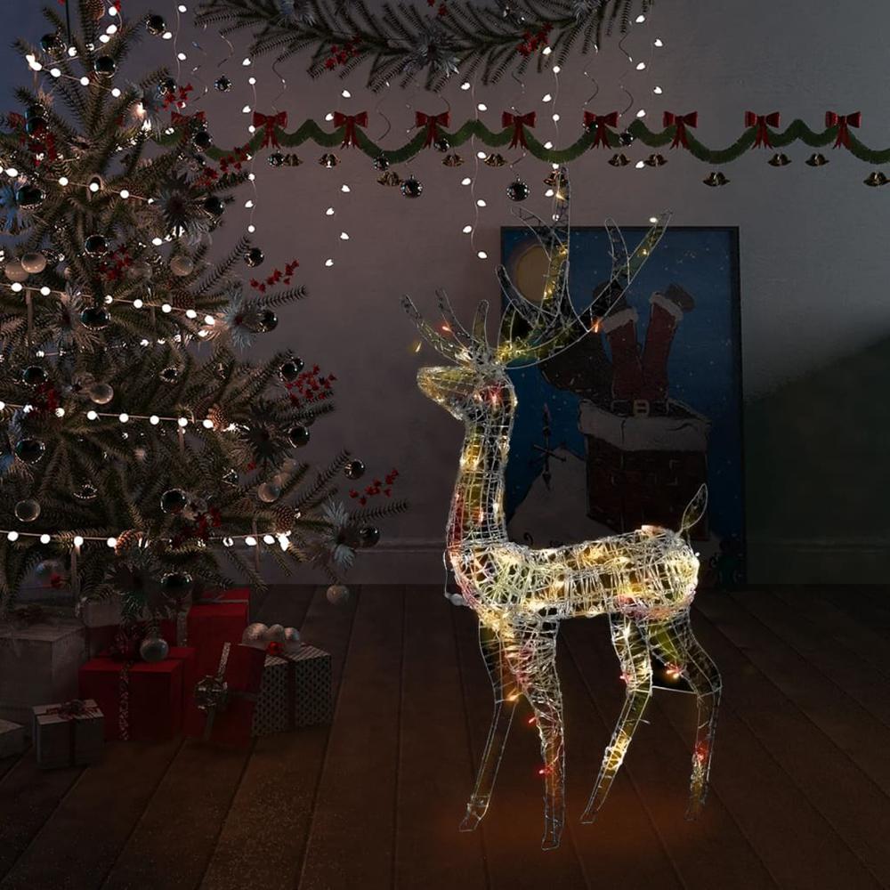 vidaXL Acrylic Reindeer Christmas Decoration 140 LEDs 47.2" Colorful. Picture 1