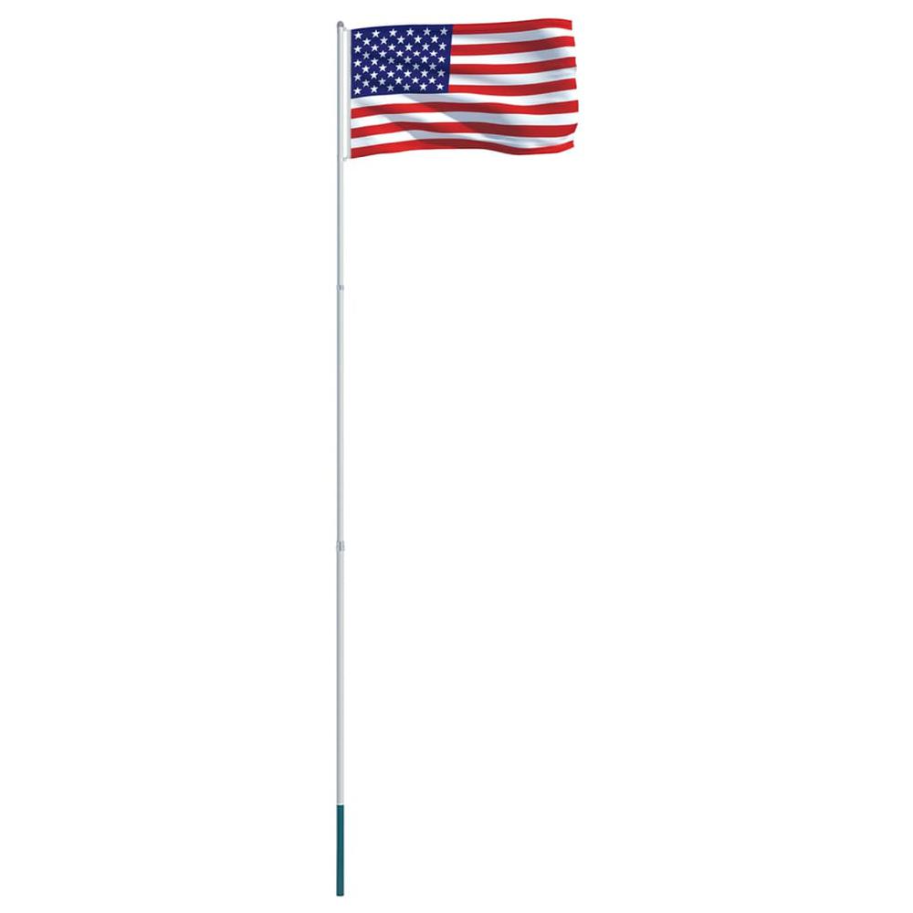 vidaXL US Flag and Pole Aluminum 13.1'. Picture 2
