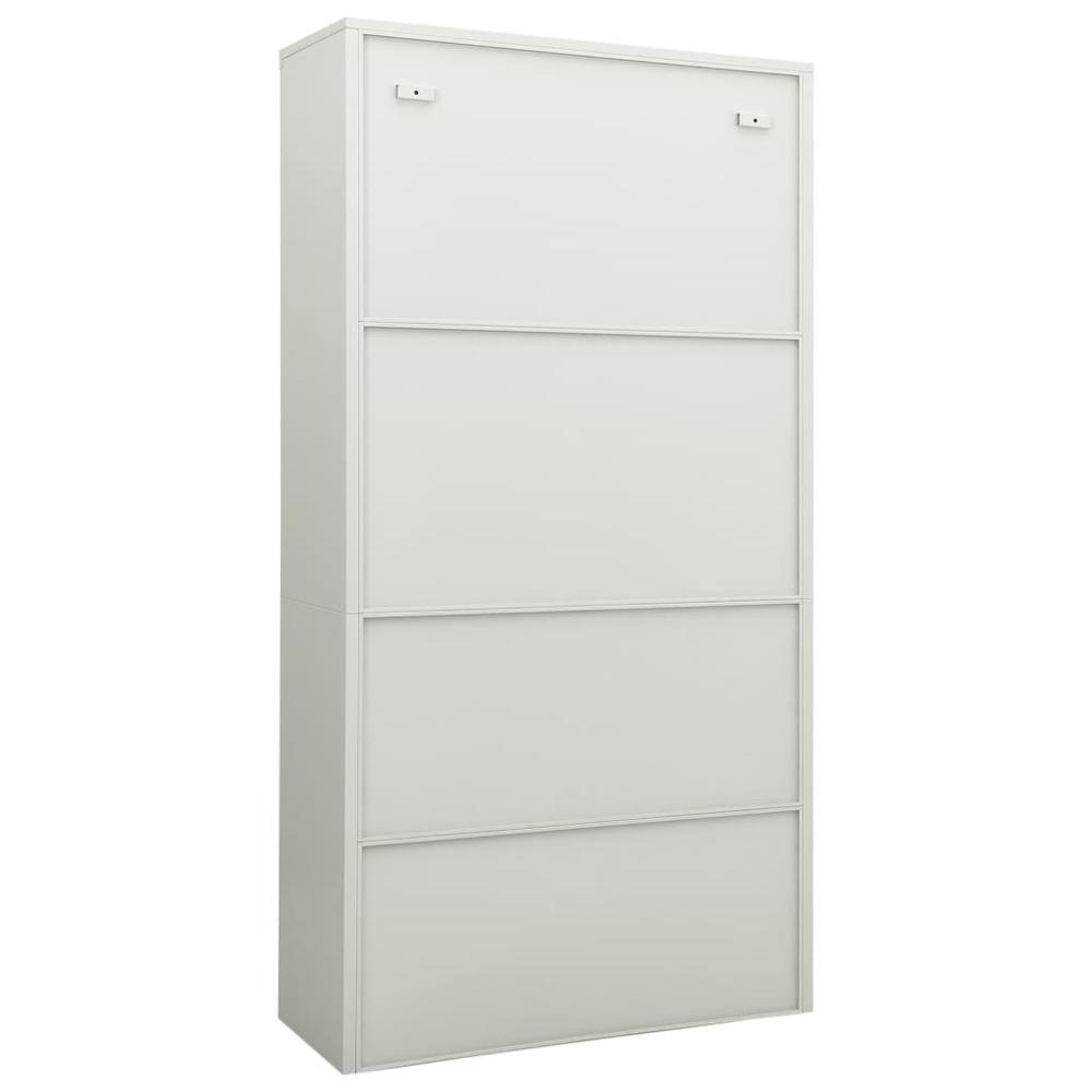 vidaXL Office Cabinet Light Gray 35.4"x15.7"x70.9" Steel, 335947. Picture 4