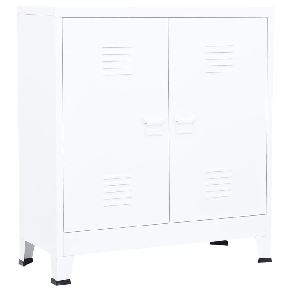 vidaXL Industrial Filing Cabinet White 35.4"x15.7"x39.4" Steel. Picture 2