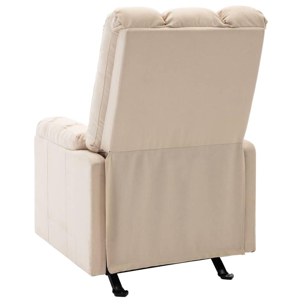 vidaXL Massage Reclining Chair Cream Fabric, 321419. Picture 3