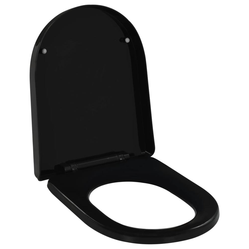 vidaXL Soft-close Toilet Seat with Quick-release Design Black, 145022. Picture 1