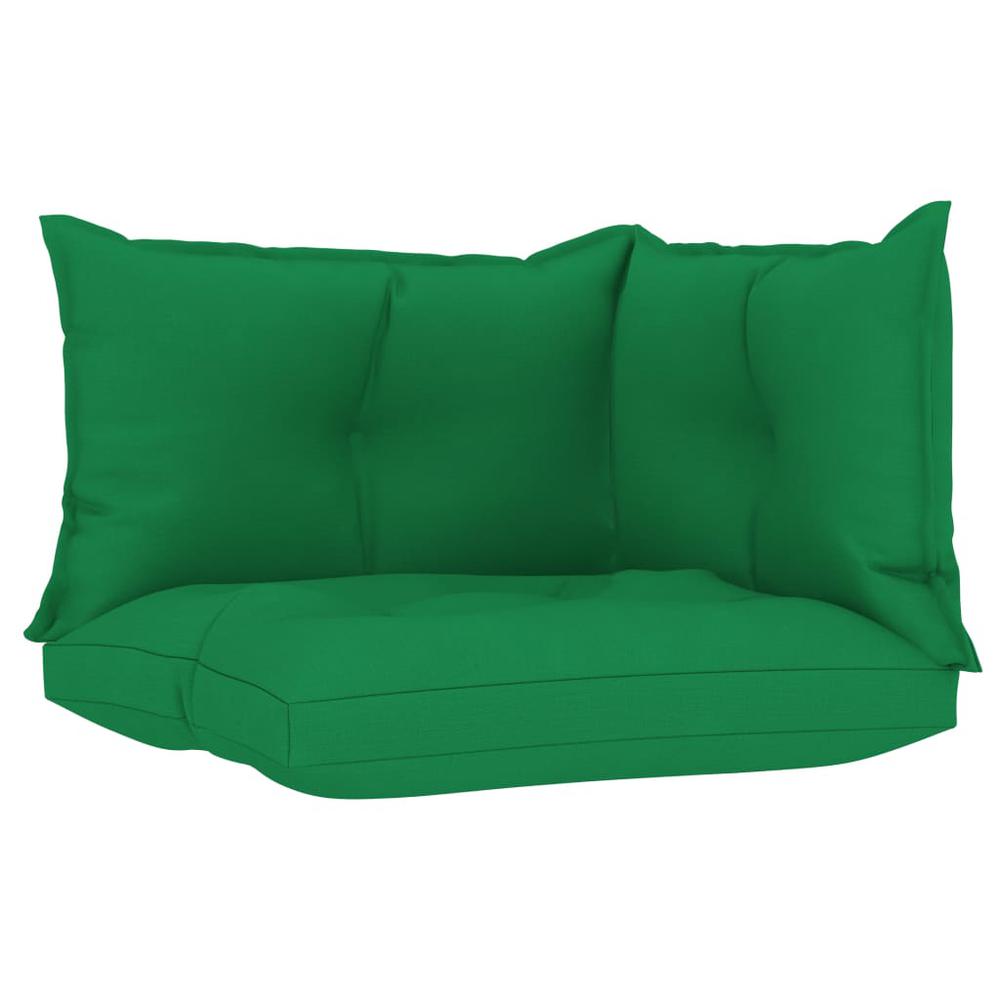 vidaXL Pallet Sofa Cushions 3 pcs Green Fabric. Picture 2