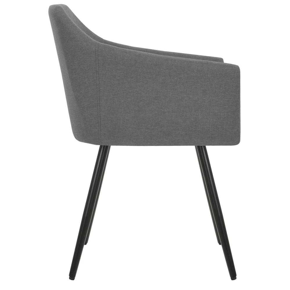 vidaXL Dining Chairs 2 pcs Light Gray Fabric, 323093. Picture 4