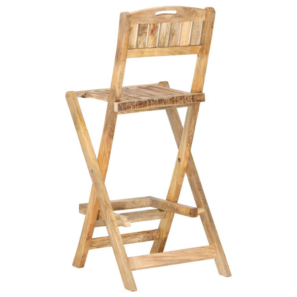 vidaXL Folding Patio Bar Chairs 2 pcs Solid Mango Wood. Picture 4