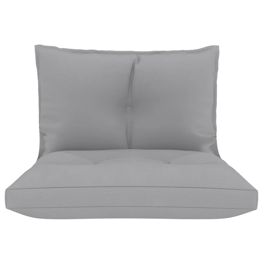 vidaXL Pallet Sofa Cushions 2 pcs Gray Fabric. Picture 4