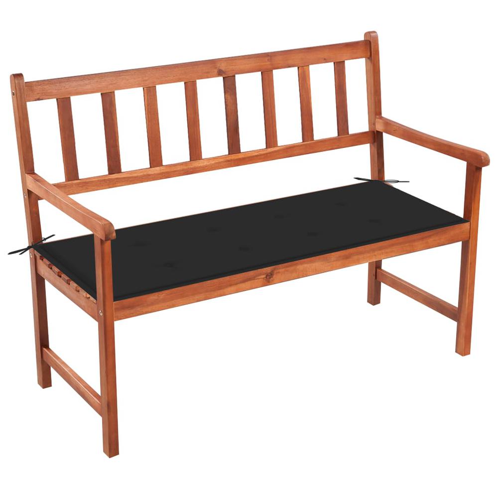 vidaXL Patio Bench with Cushion 47.2" Solid Acacia Wood, 3063775. Picture 1