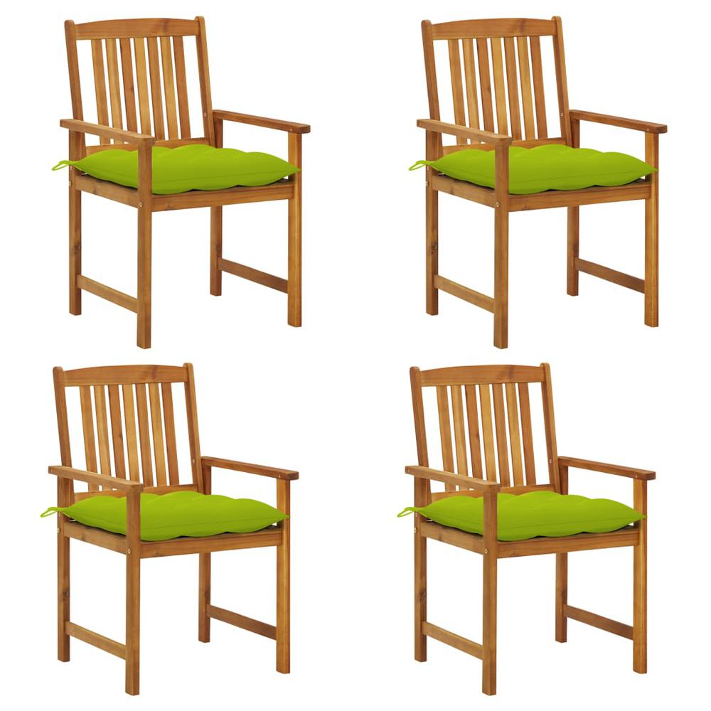 vidaXL Patio Chairs with Cushions 4 pcs Solid Acacia Wood, 3061220. Picture 1