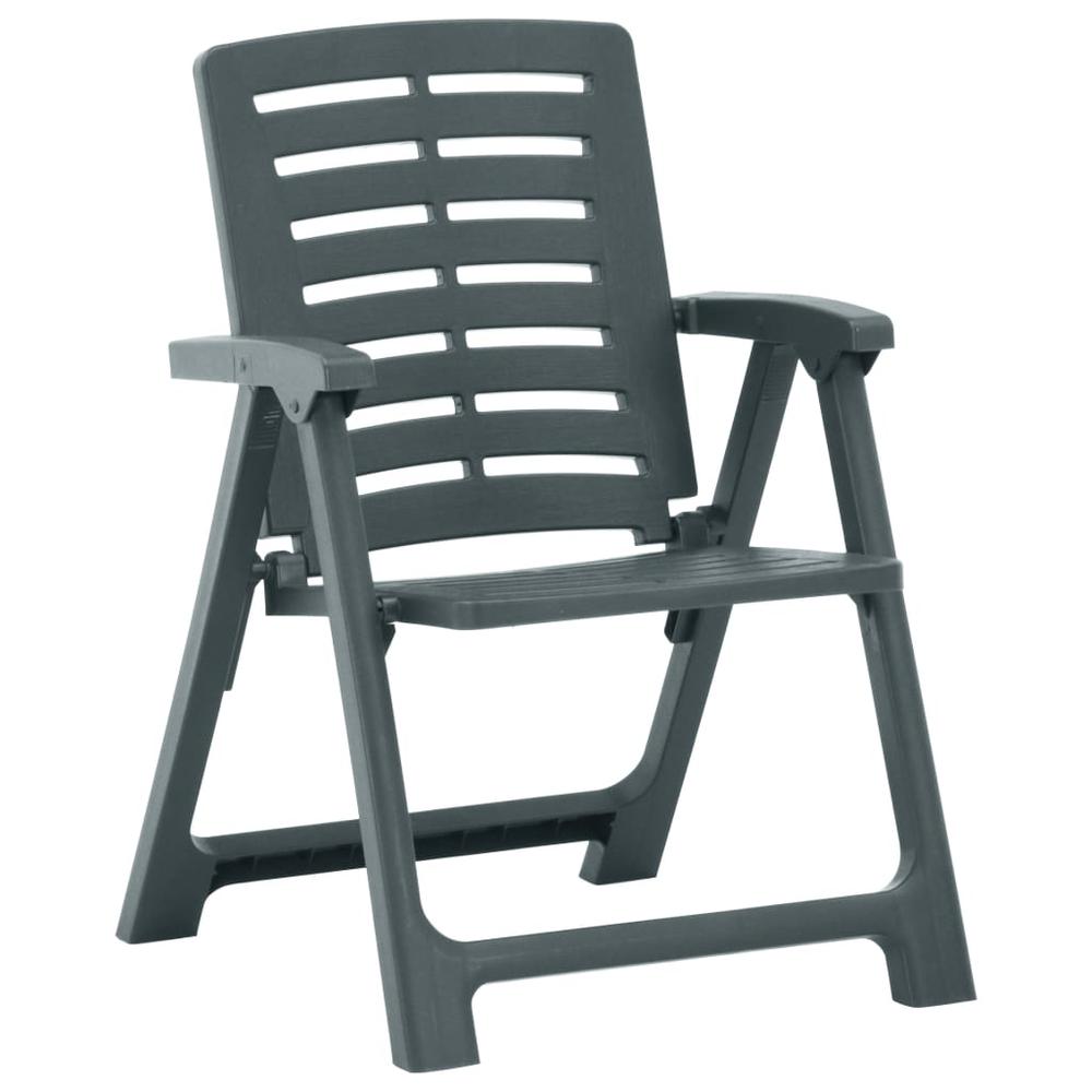 vidaXL Patio Chairs 2 pcs Plastic Green. Picture 3
