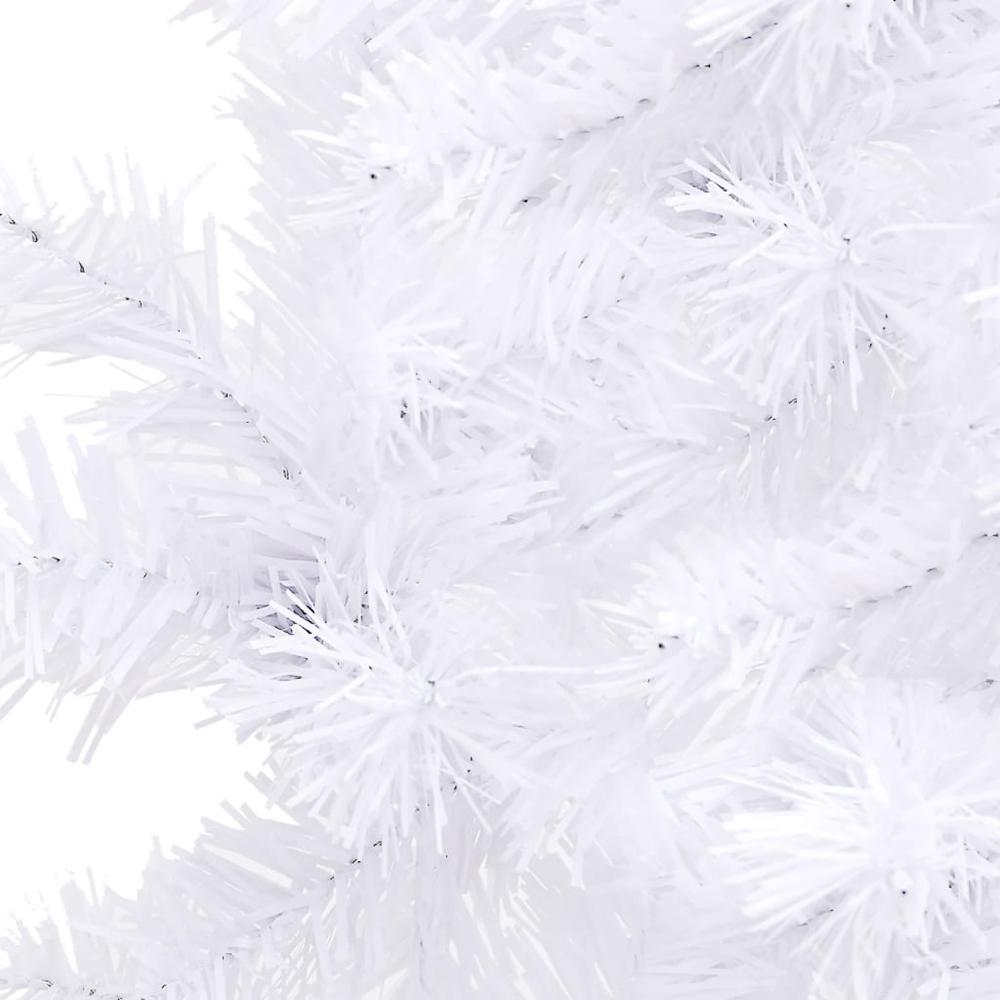 vidaXL Corner Artificial Christmas Tree LEDs&Ball Set White 82.7" PVC, 3077960. Picture 3