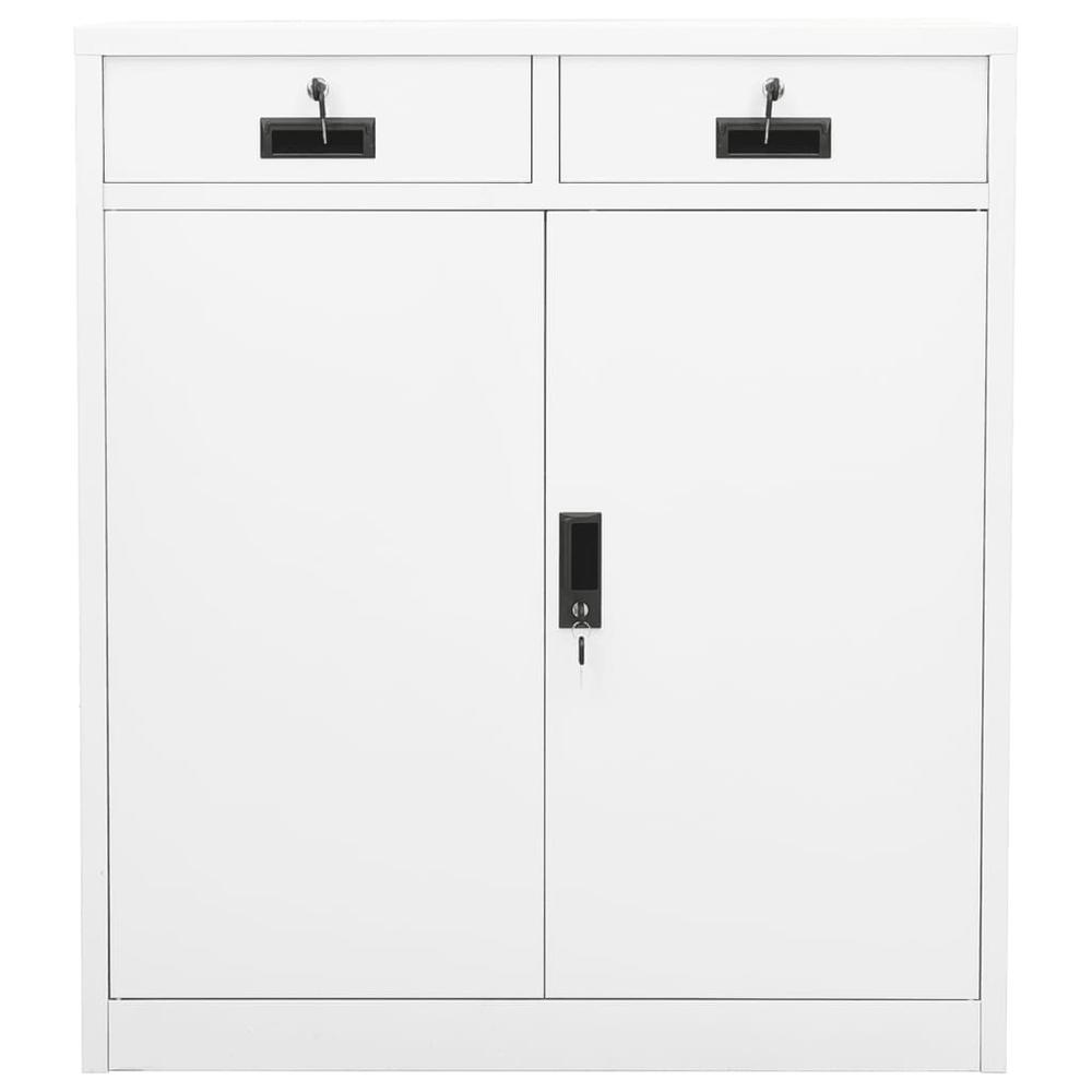 vidaXL Office Cabinet White 35.4"x15.7"x40.2" Steel, 336409. Picture 2