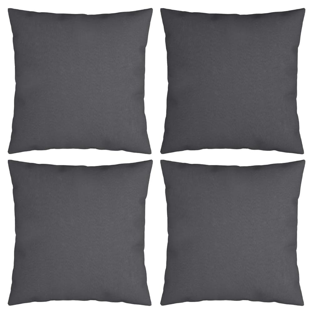 vidaXL Throw Pillows 4 pcs Anthracite 19.7"x19.7" Fabric. Picture 1