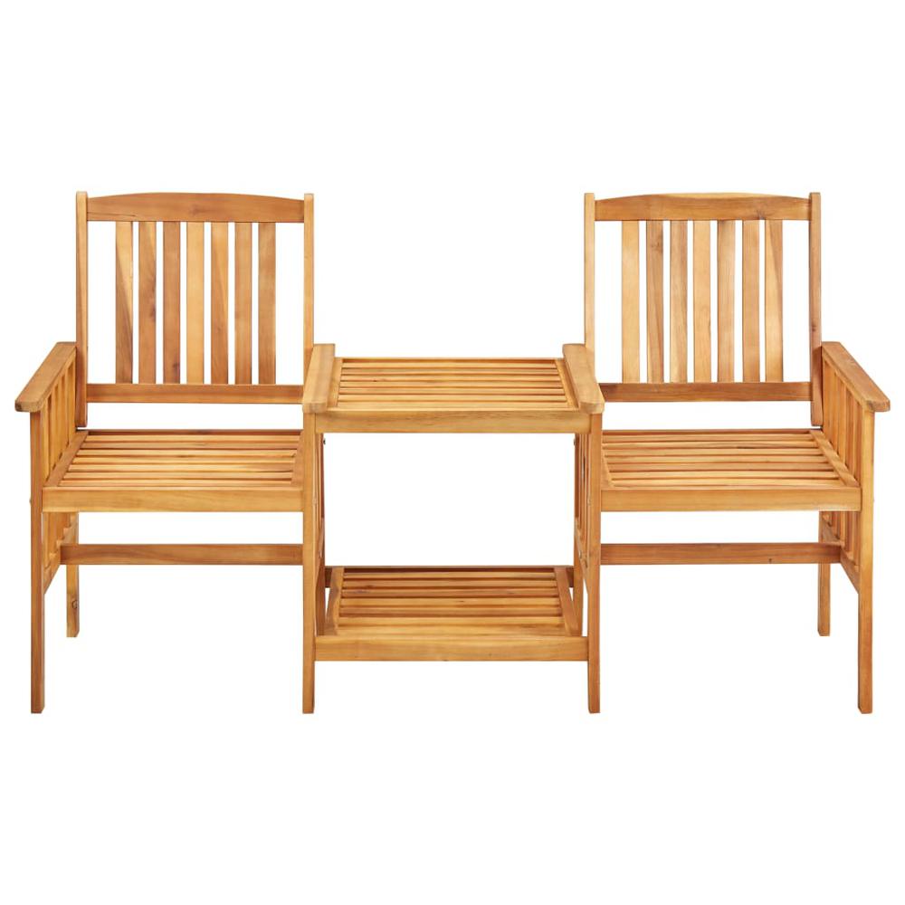 vidaXL Garden Chairs with Tea Table 62.5"x24"x36.2" Solid Acacia Wood, 45933. Picture 2