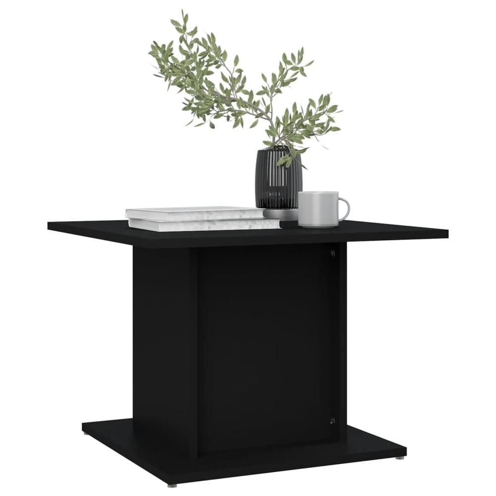 vidaXL Coffee Table Black 21.9"x21.9"x15.7" Engineered Wood. Picture 3