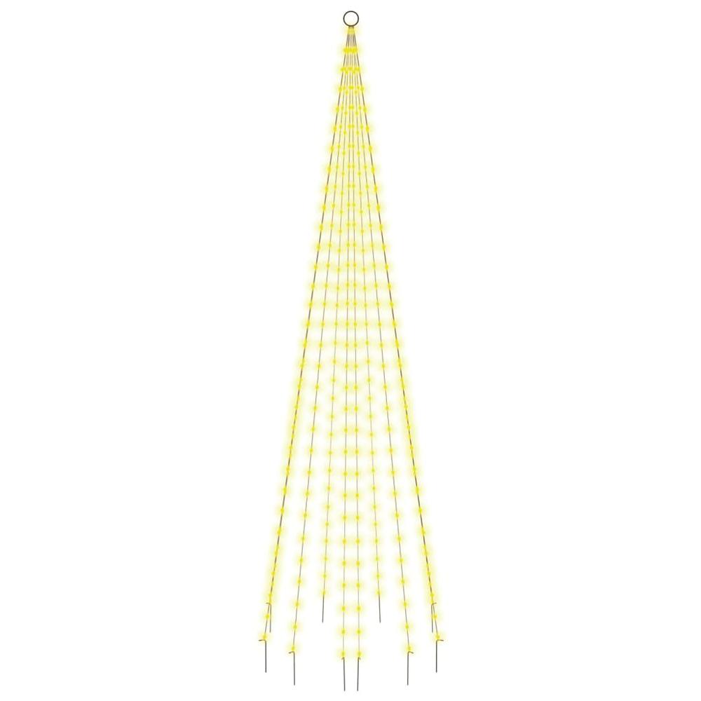 vidaXL Christmas Tree on Flagpole Warm White 310 LEDs 118.1". Picture 2
