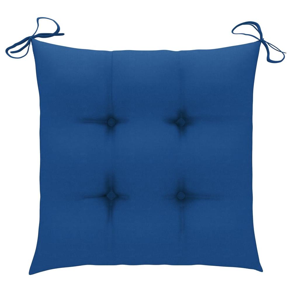 vidaXL Chair Cushions 4 pcs Blue 19.7"x19.7"x2.8" Fabric. Picture 3