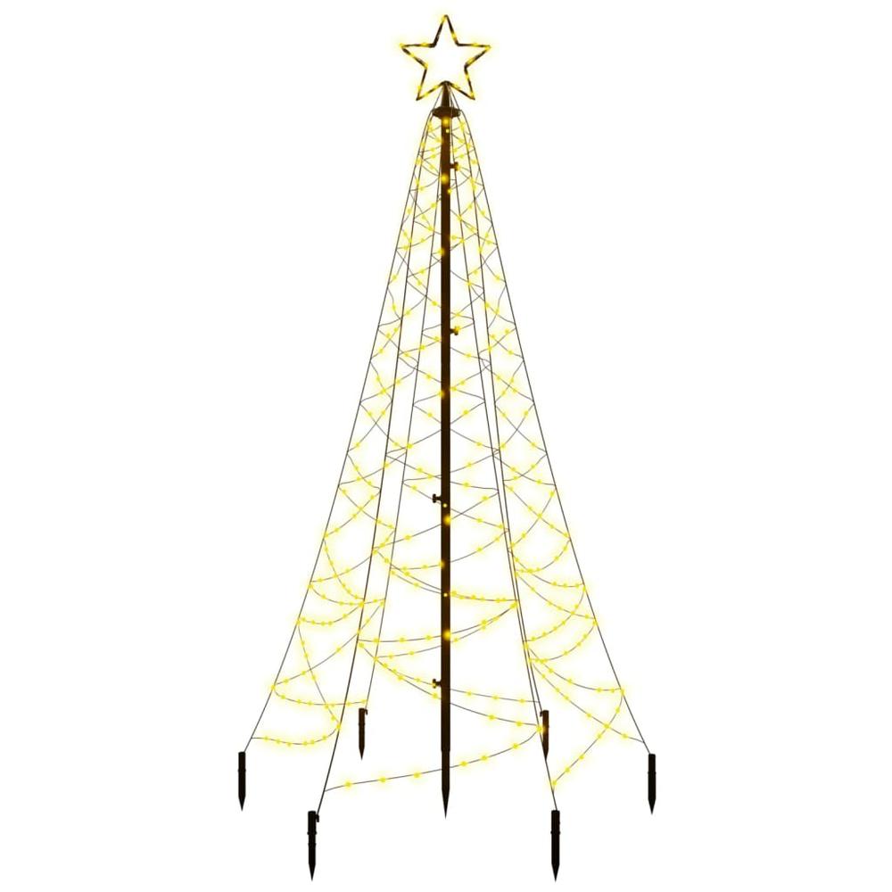 vidaXL Christmas Tree with Spike Warm White 200 LEDs 70.9". Picture 2