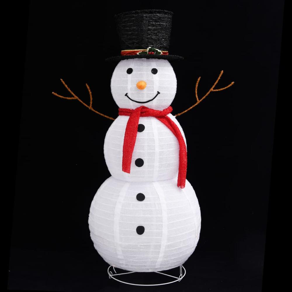 vidaXL Decorative Christmas Snowman Figure LED Luxury Fabric 47.2". Picture 4