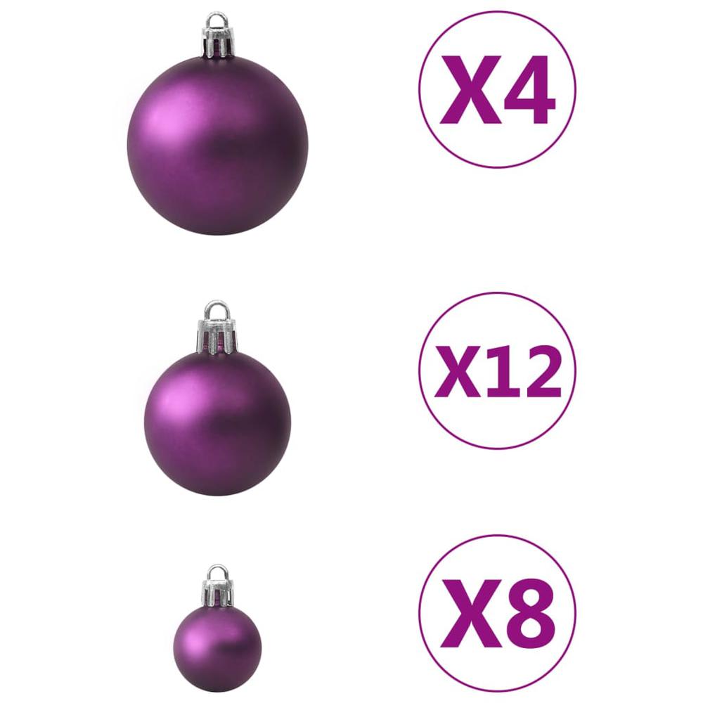 vidaXL 100 Piece Christmas Ball Set Purple. Picture 2