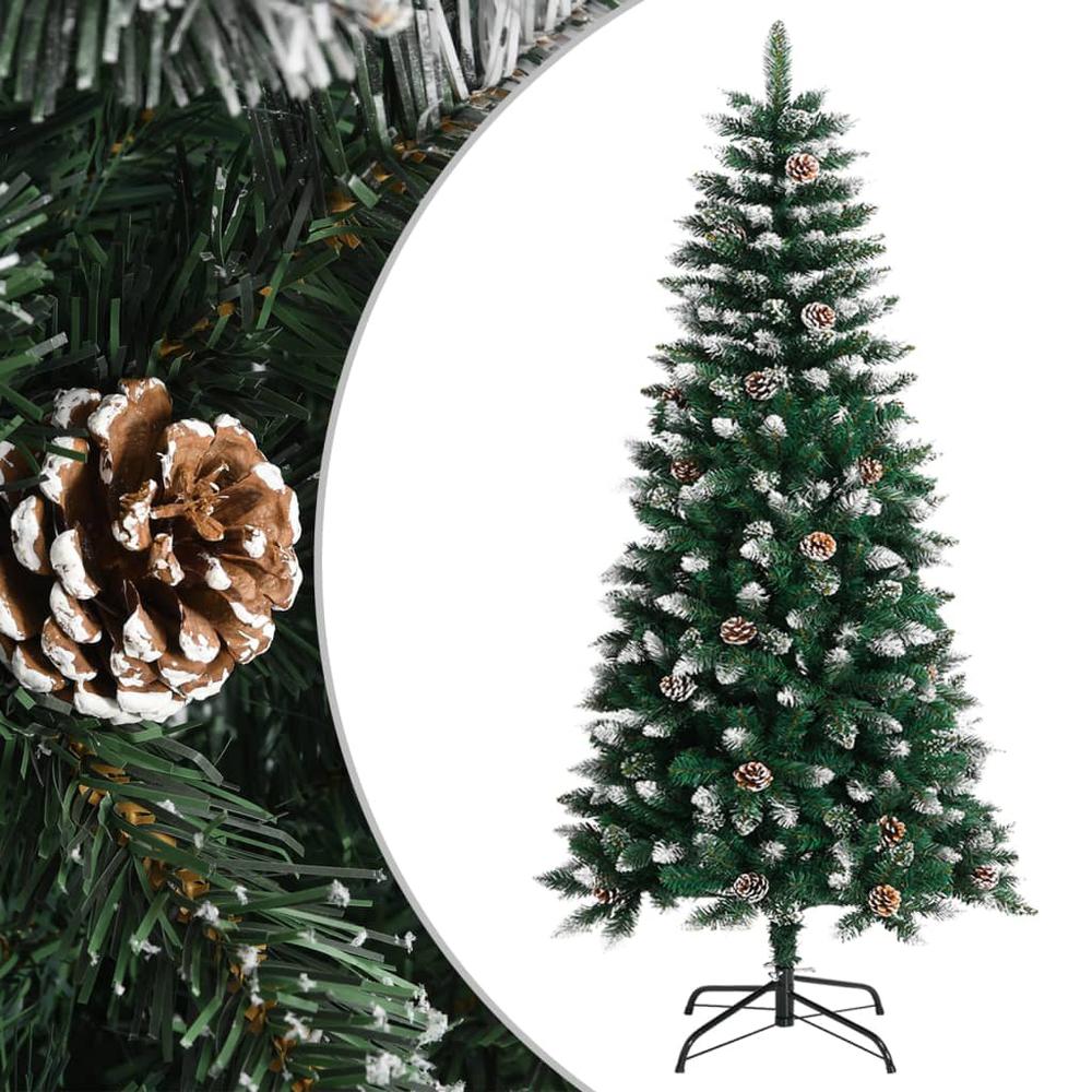 vidaXL Artificial Christmas Tree with Stand Green 47.2" PVC. Picture 1