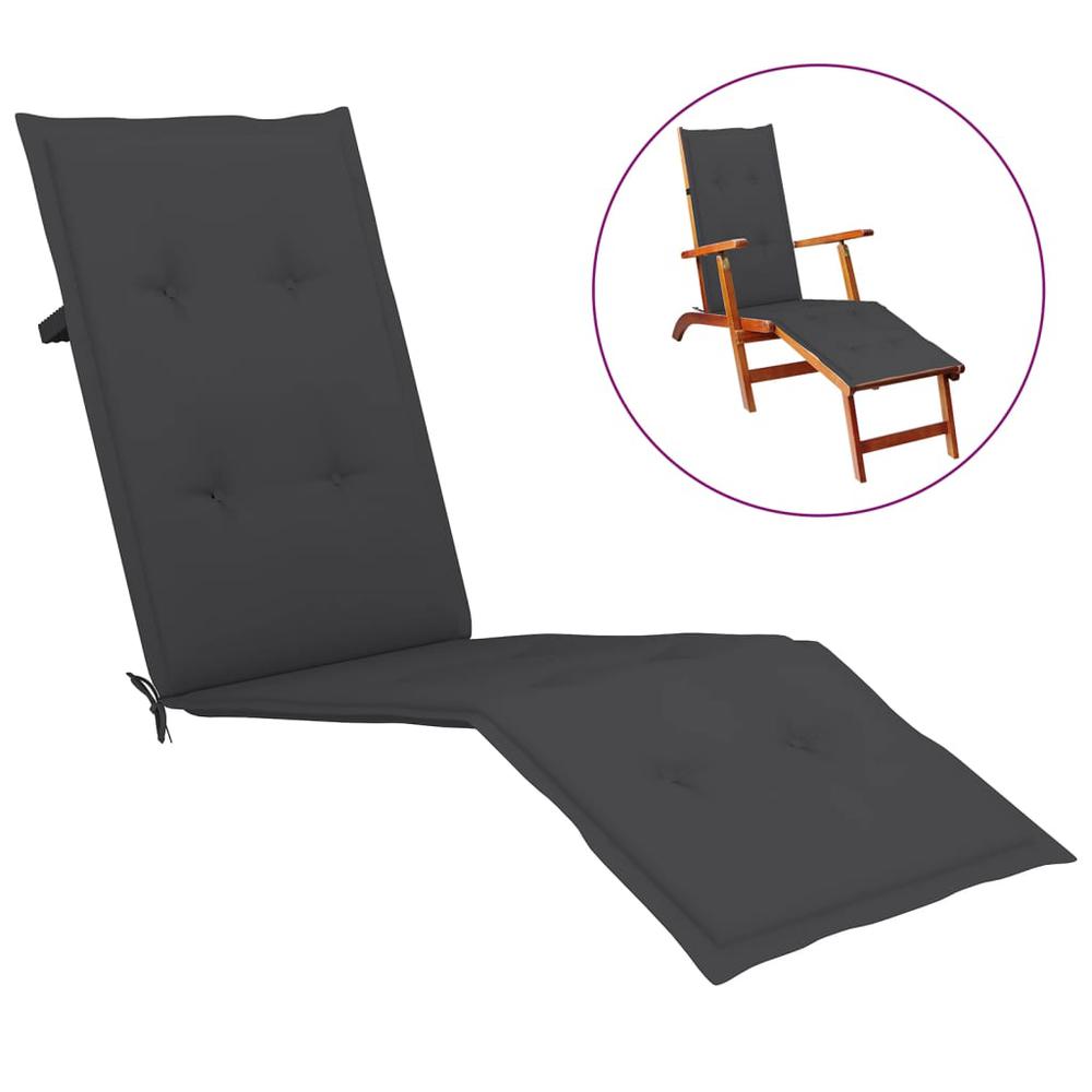 vidaXL Deck Chair Cushion Anthracite (29.5"+41.3")x19.7"x1.2". Picture 1