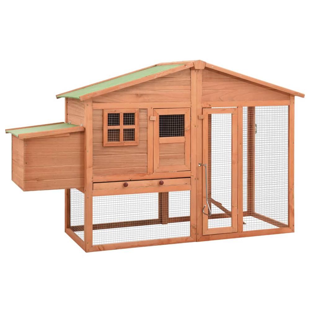 vidaXL Chicken Coop with Nest Box Solid Fir Wood. Picture 1