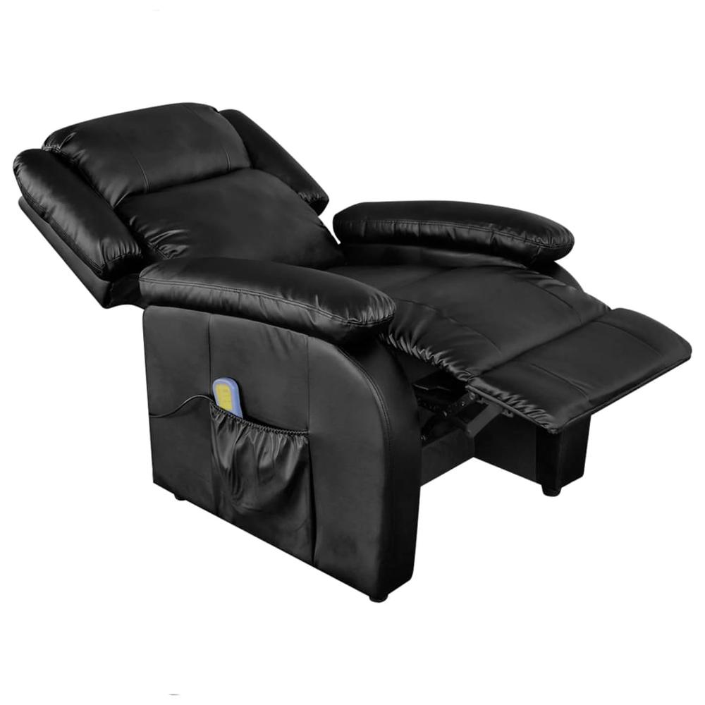 vidaXL Electric Massage Chair Black Faux Leather. Picture 4