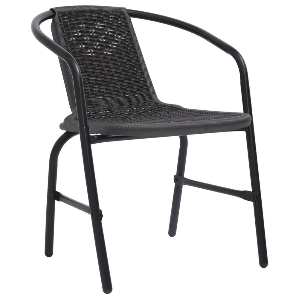 vidaXL Garden Chairs 8 pcs Plastic Rattan and Steel 242.5 lb. Picture 2