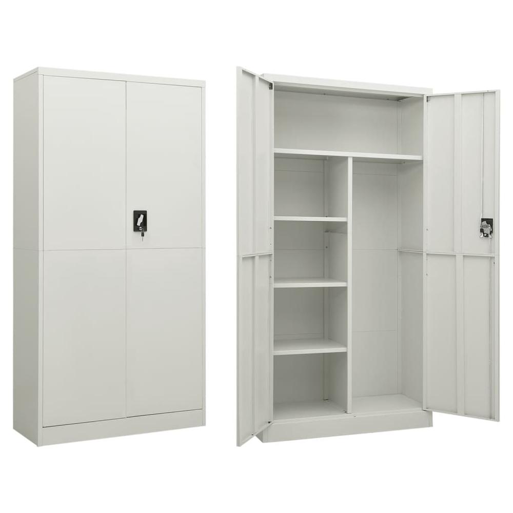 vidaXL Locker Cabinet Light Gray 35.4"x15.7"x70.9" Steel. Picture 1