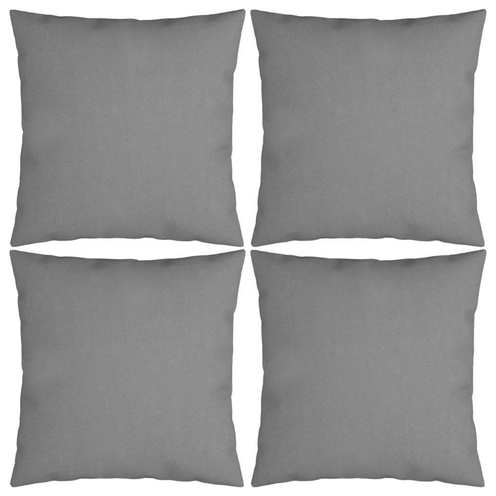 vidaXL Throw Pillows 4 pcs Gray 15.7"x15.7" Fabric. Picture 1