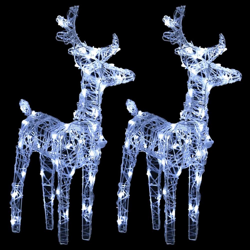 vidaXL Christmas Reindeers 2 pcs Cold White 80 LEDs Acrylic. Picture 2