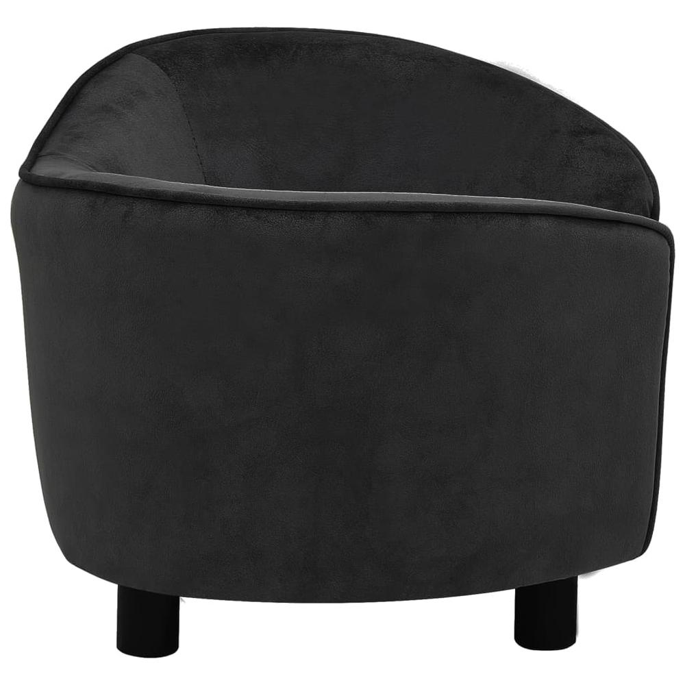 vidaXL Dog Sofa Black 27.2"x19.3"x15.7" Plush. Picture 4