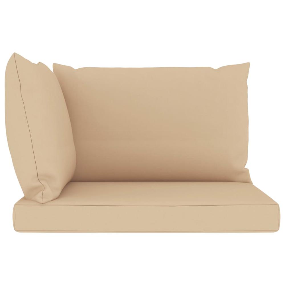 vidaXL Pallet Sofa Cushions 3 pcs Beige Fabric. Picture 3