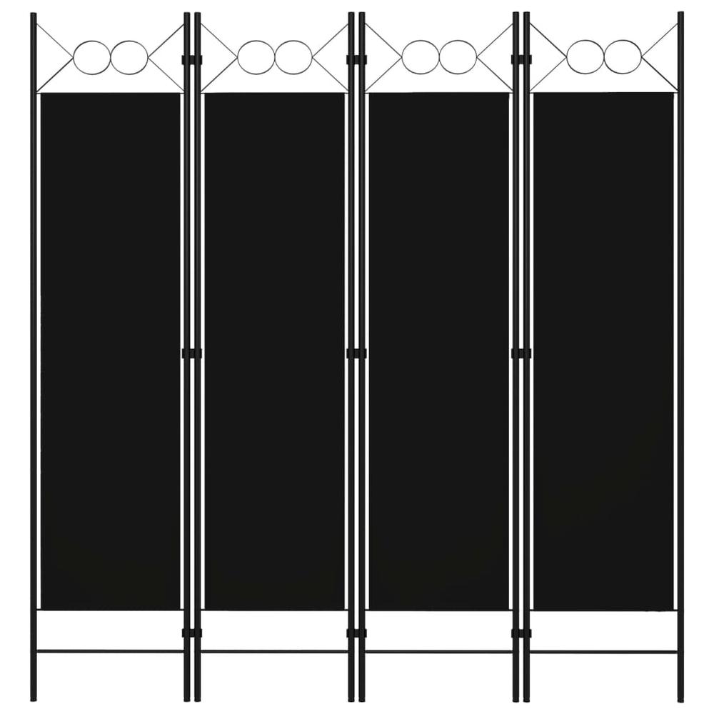 vidaXL 4-Panel Room Divider Black 63"x70.9". The main picture.