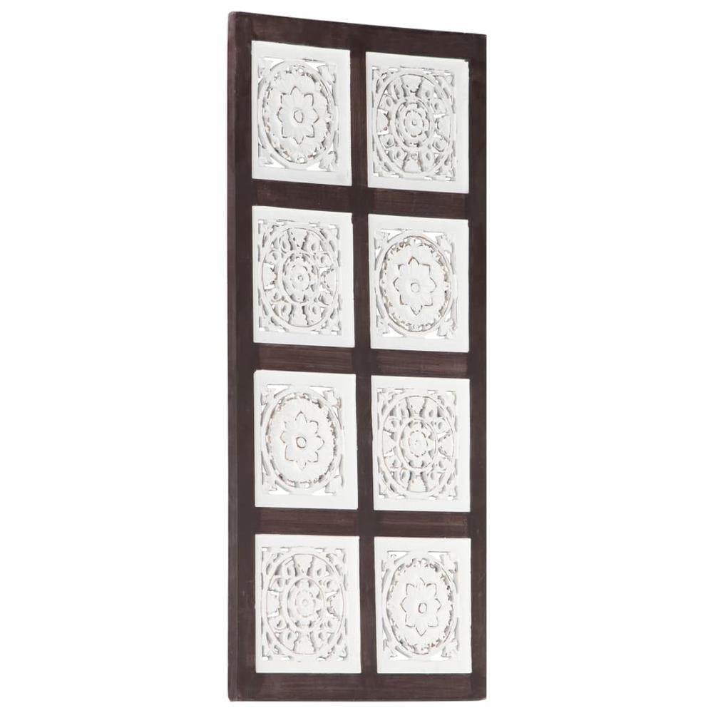vidaXL Hand-Carved Wall Panel MDF 15.7"x31.5"x0.6" Brown and White. Picture 1