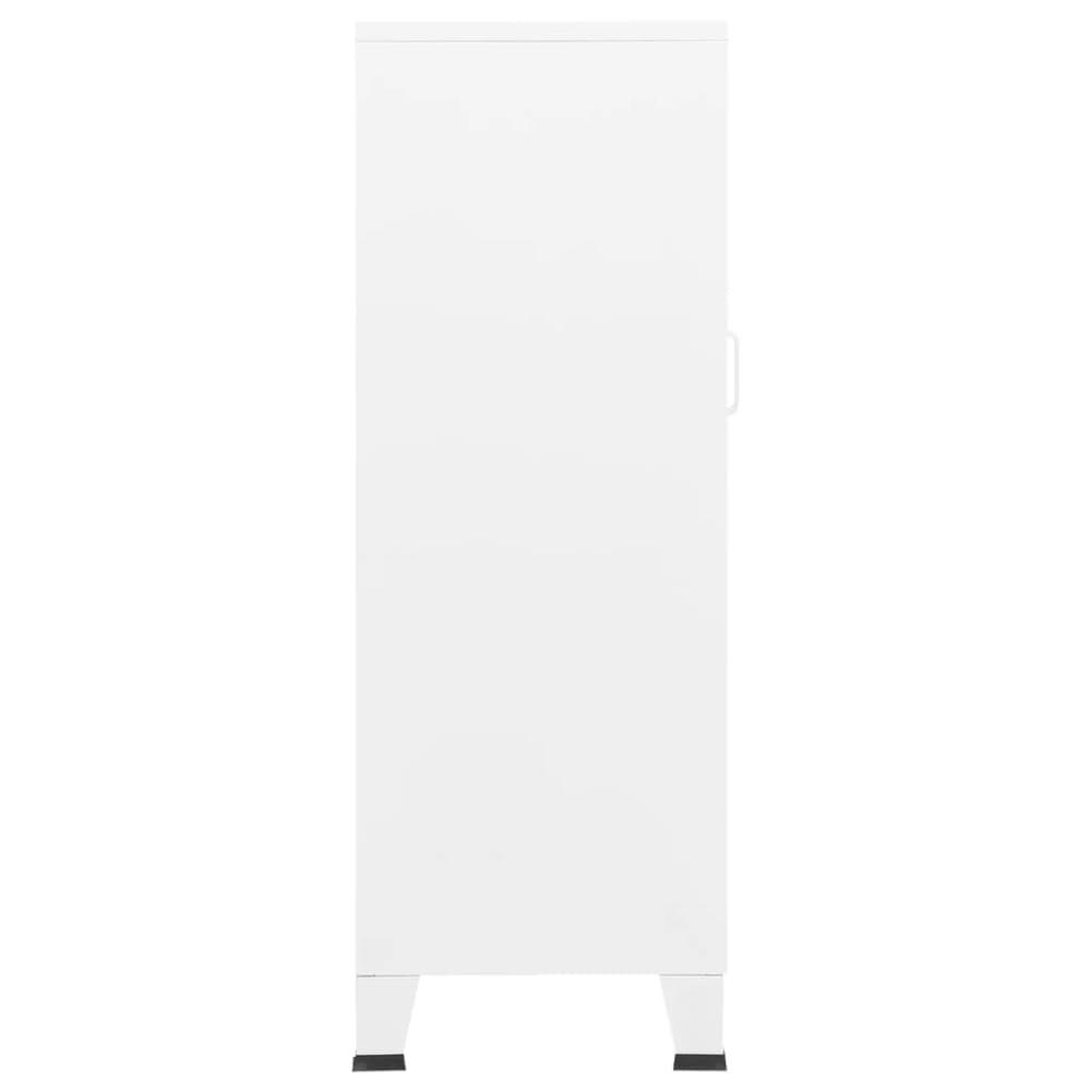 vidaXL Industrial Storage Cabinet White 27.6"x15.7"x45.3" Metal. Picture 4