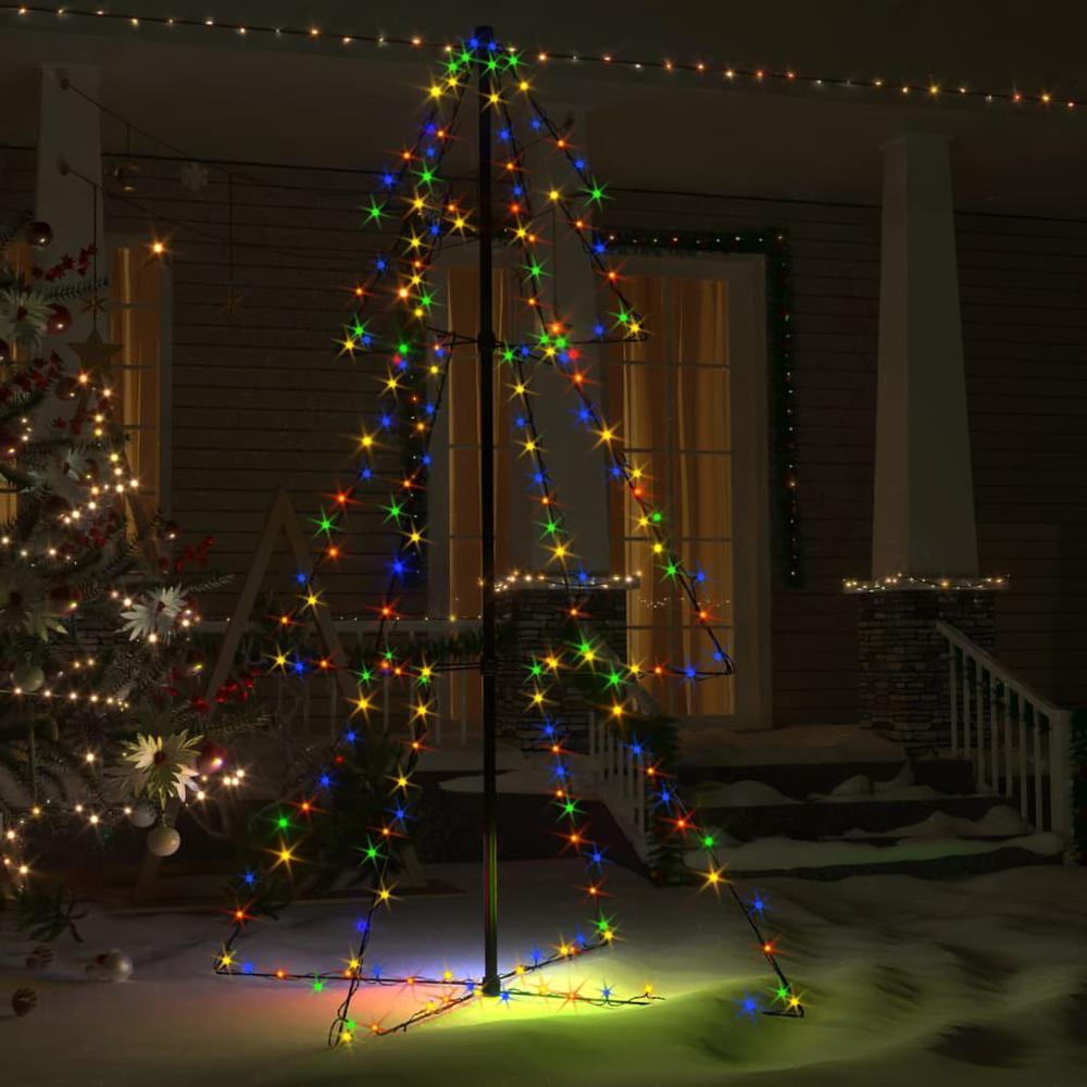 vidaXL Christmas Cone Tree 200 LEDs Indoor and Outdoor 38.6"x59.1", 328579. Picture 3