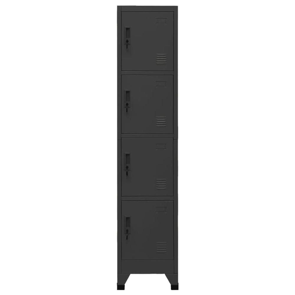 vidaXL Locker Cabinet Anthracite 15"x17.7"x70.9" Steel, 339787. Picture 2