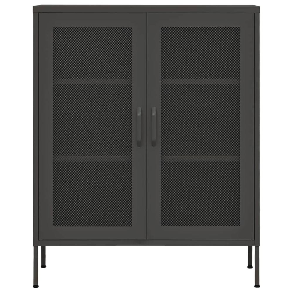 vidaXL Storage Cabinet Anthracite 31.5"x13.8"x40" Steel, 336177. Picture 3