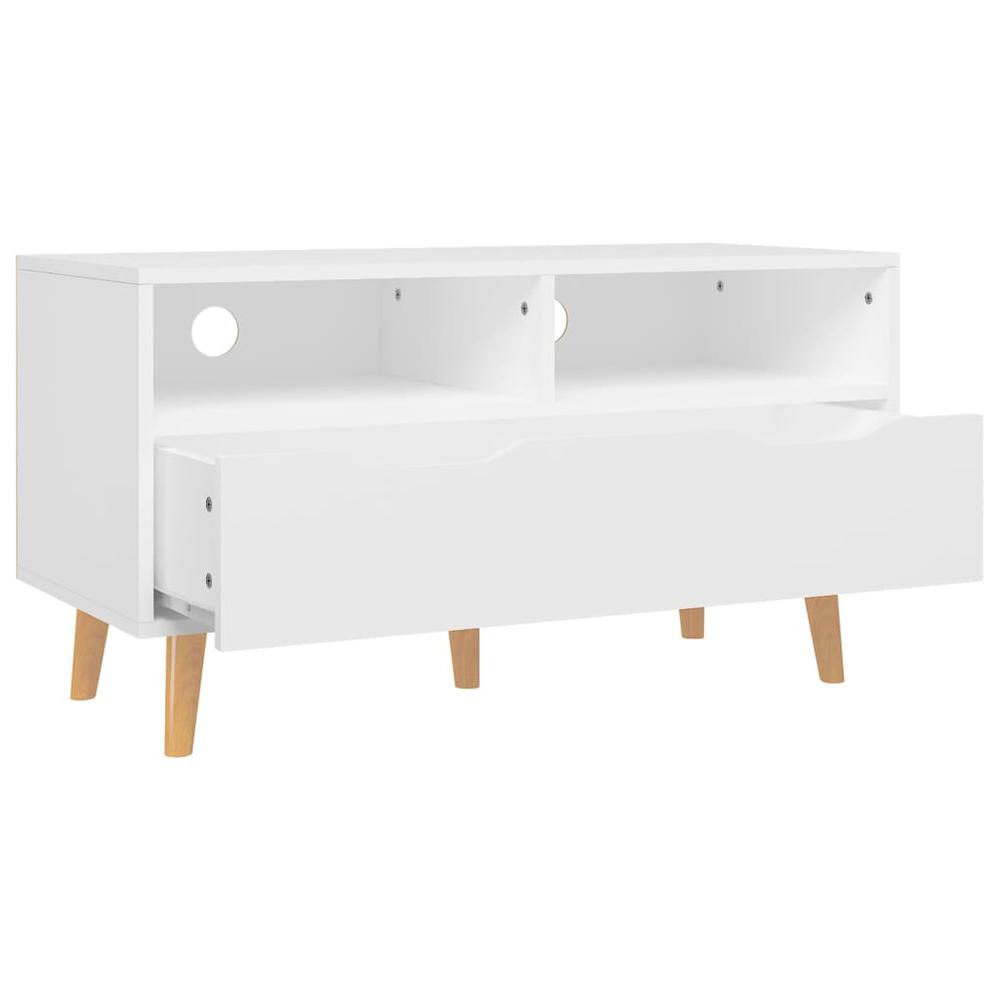 vidaXL TV Cabinet White 35.4"x15.7"x19.1" Engineered Wood. Picture 4