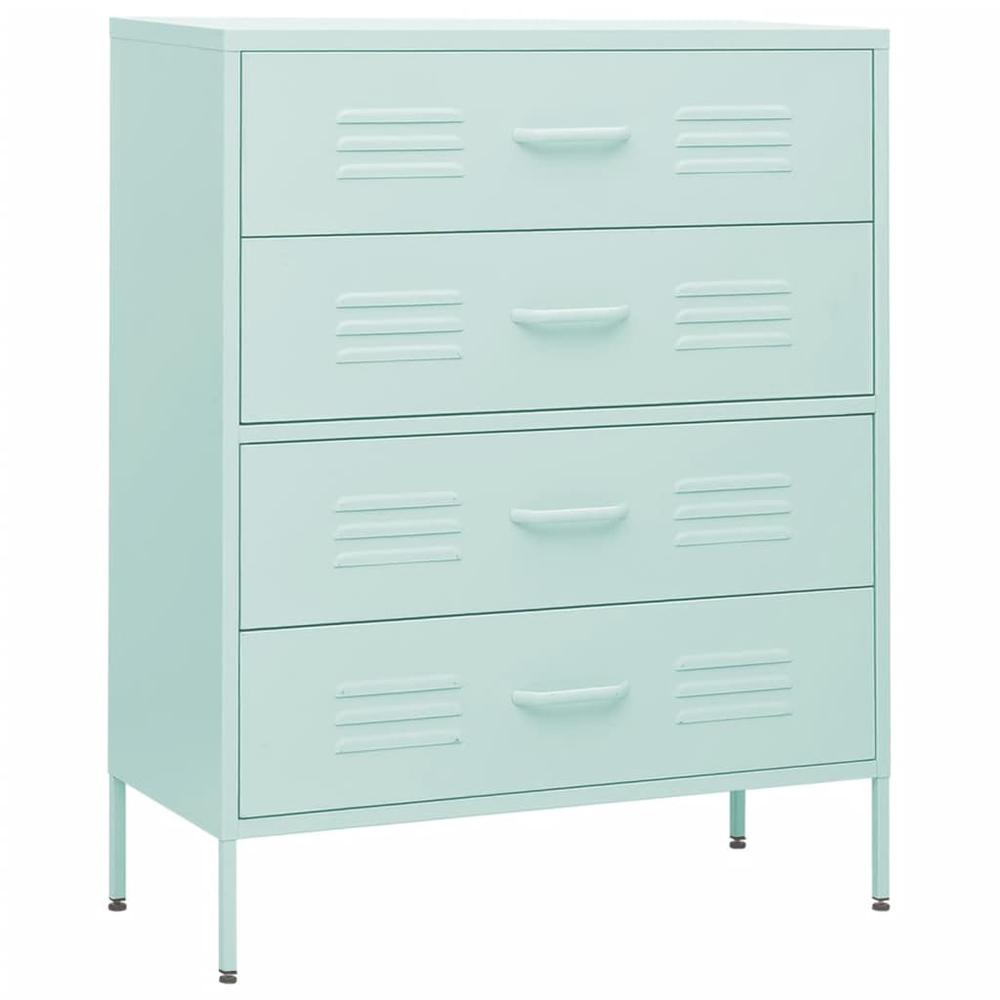 vidaXL Chest of Drawers Mint 31.5"x13.8"x40" Steel. Picture 2