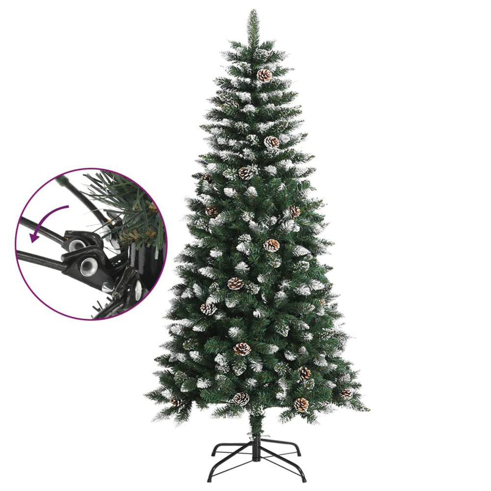 vidaXL Artificial Christmas Tree with Stand Green 47.2" PVC. Picture 3
