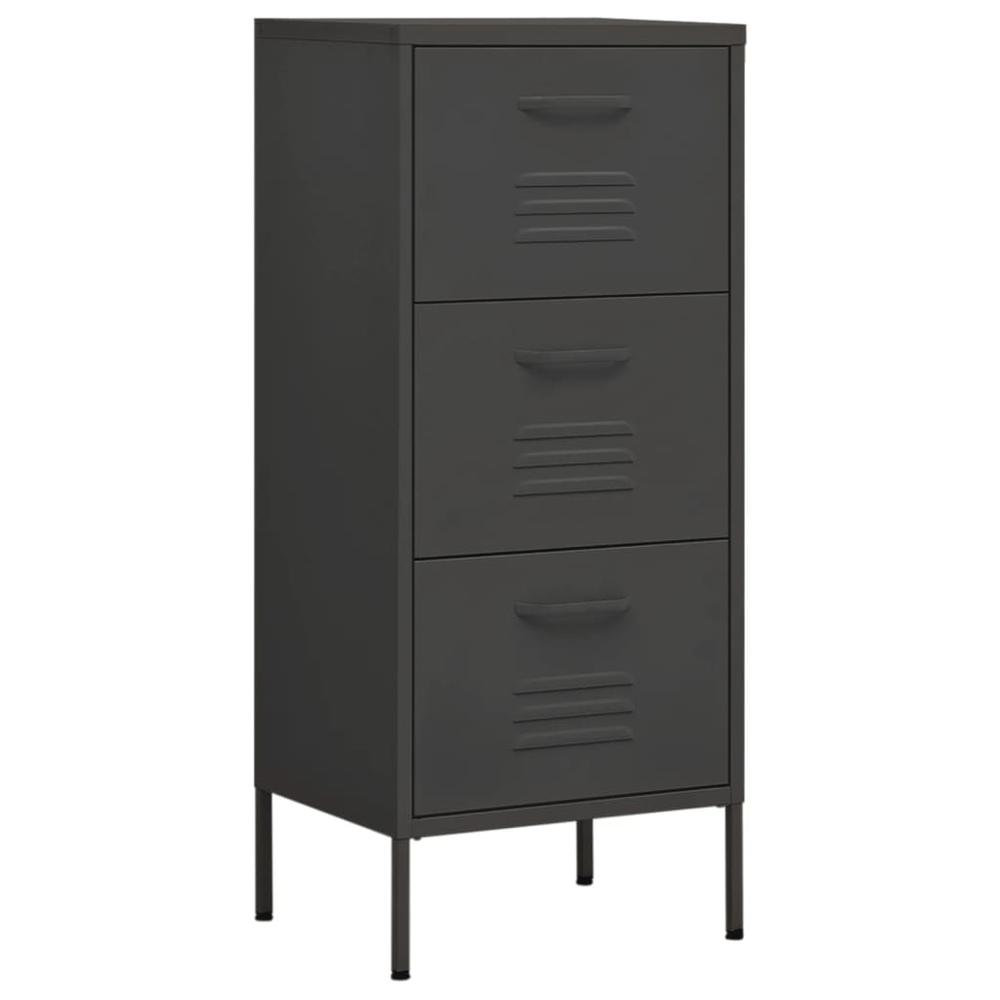vidaXL Storage Cabinet Anthracite 16.7"x13.8"x40" Steel, 336186. Picture 2